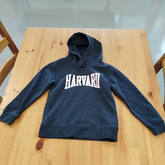 H&M Harvard Logo Girl Preppy Style pull over sweatshirt hoodie 4-5 Year Old - Picture 2 of 13